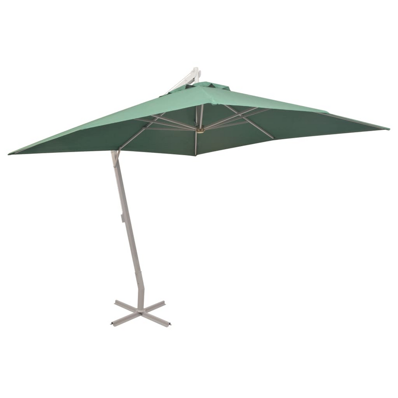 Hanging Parasol 300x300 cm Green Aluminium Pole - Create Shade and Style