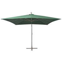 Hanging Parasol 300x300 cm Green Aluminium Pole - Create Shade and Style