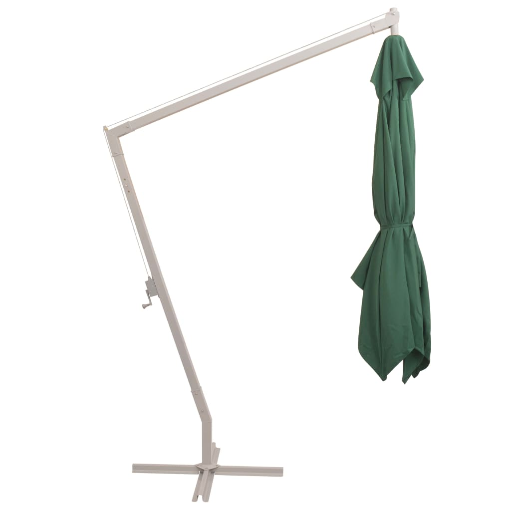 Hanging Parasol 300x300 cm Green Aluminium Pole - Create Shade and Style