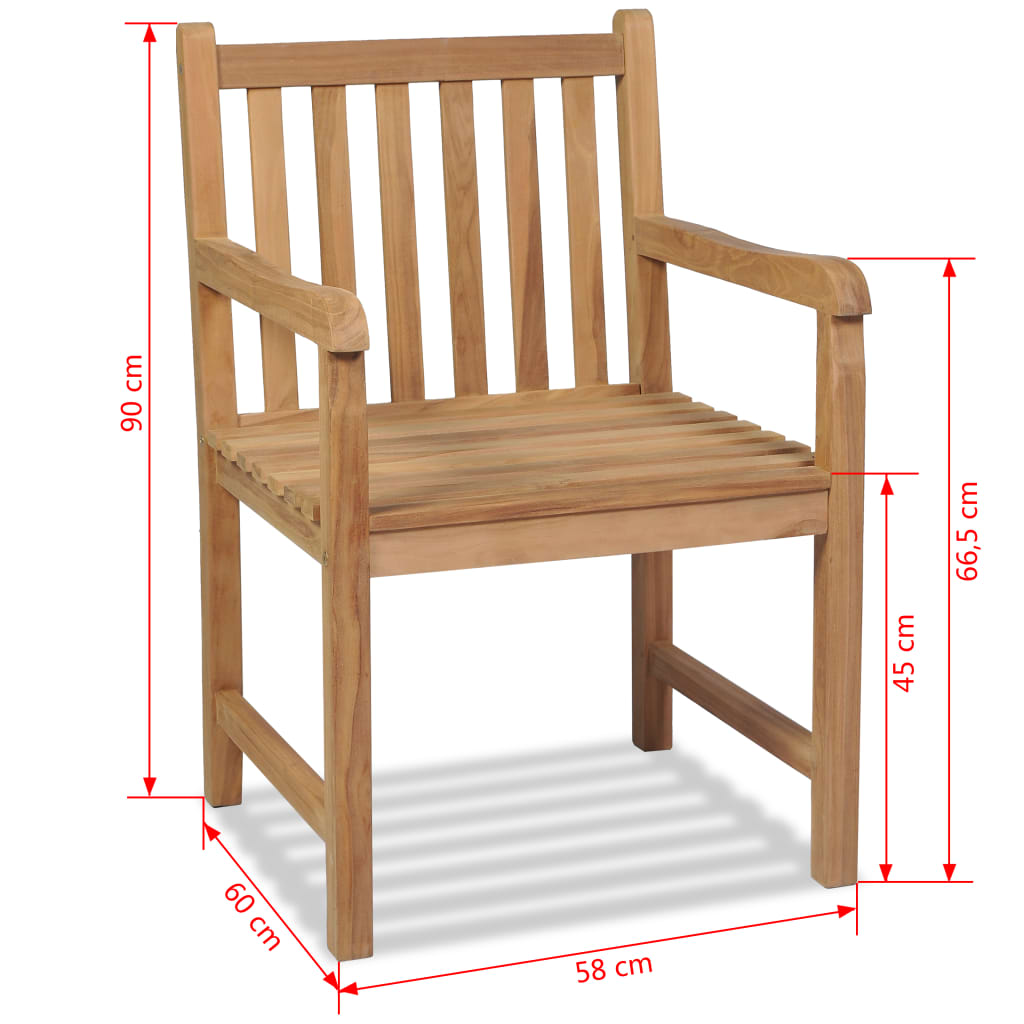 Outdoor Chairs 2 pcs Solid Teak Wood - Rustic and Durable