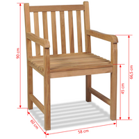 Outdoor Chairs 2 pcs Solid Teak Wood - Rustic and Durable