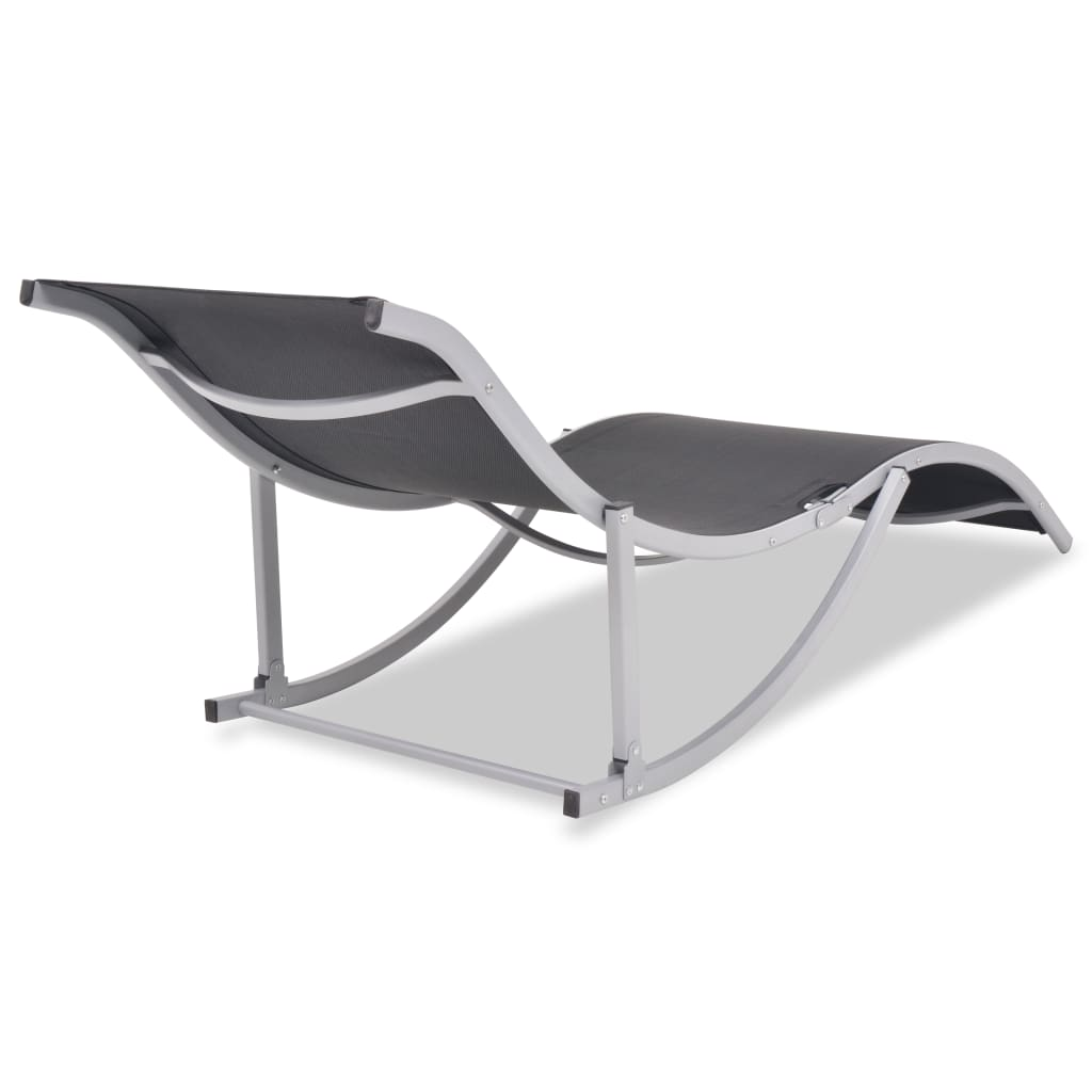 Folding Sun Loungers 2 pcs Aluminium and Textilene - Comfortable and Stylish Outdoor Furniture