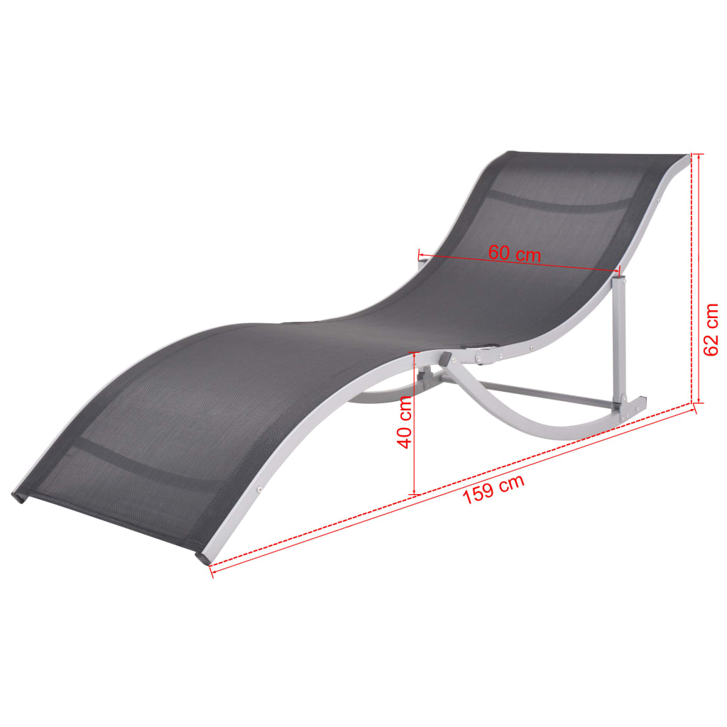 Folding Sun Loungers 2 pcs Aluminium and Textilene - Comfortable and Stylish Outdoor Furniture