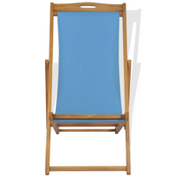 Deck Chair Teak 56x105x96 cm Blue - Durable and Comfortable