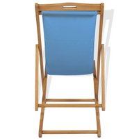 Deck Chair Teak 56x105x96 cm Blue - Durable and Comfortable