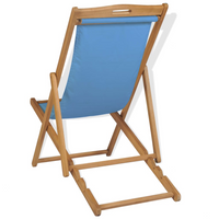 Deck Chair Teak 56x105x96 cm Blue - Durable and Comfortable