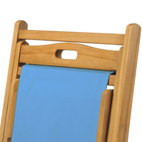 Deck Chair Teak 56x105x96 cm Blue - Durable and Comfortable