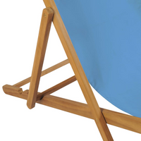 Deck Chair Teak 56x105x96 cm Blue - Durable and Comfortable