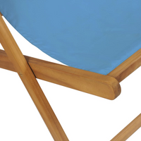 Deck Chair Teak 56x105x96 cm Blue - Durable and Comfortable