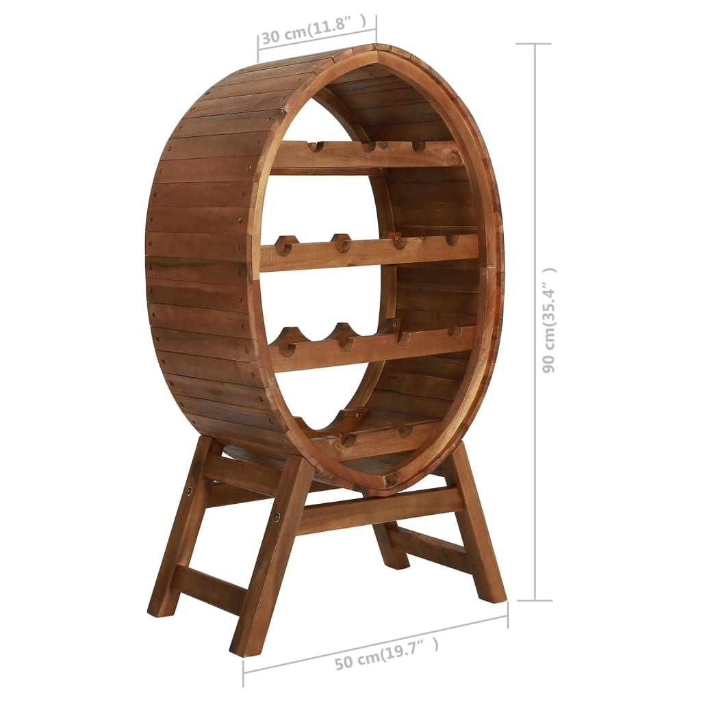 Wine Rack 13 Bottles Solid Acacia Wood - Elegant Storage Solution