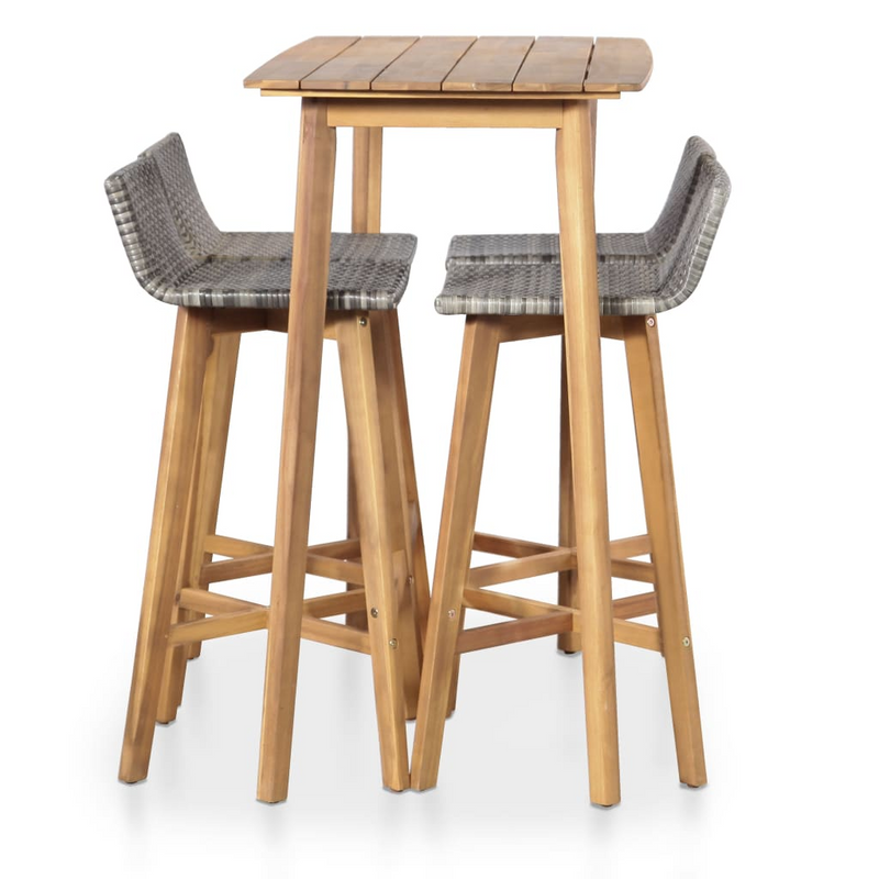 5 Piece Outdoor Dining Set Solid Acacia Wood - Sturdy and Stylish