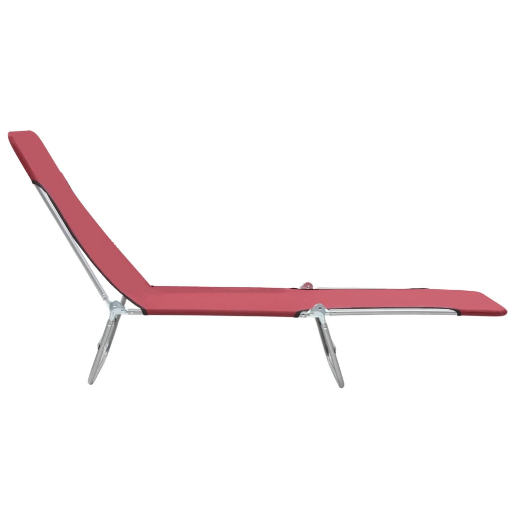 Folding Sun Loungers 2 pcs Steel and Fabric Red - Relax in Style