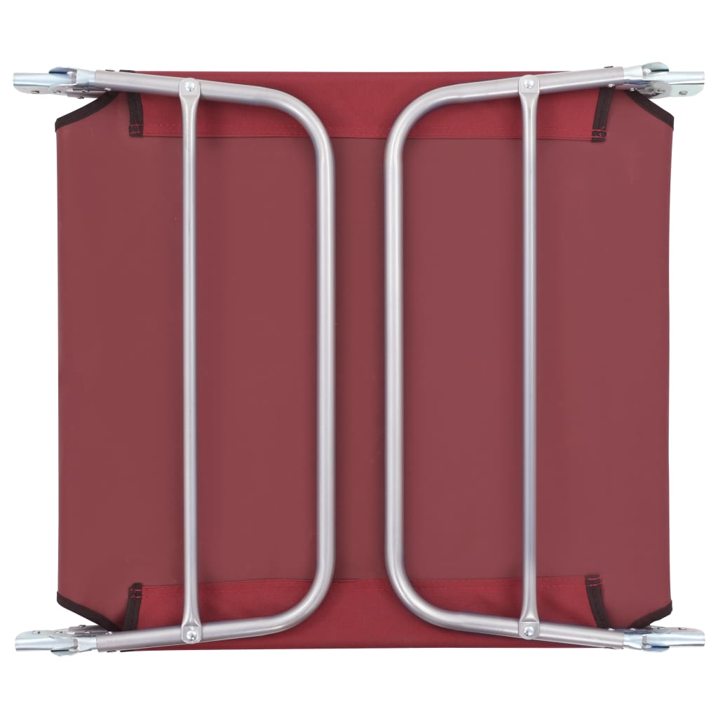 Folding Sun Loungers 2 pcs Steel and Fabric Red - Relax in Style