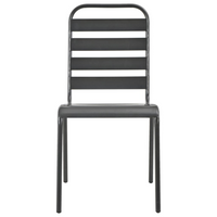 Stackable Outdoor Chairs 2 pcs Steel Grey - Industrial Style