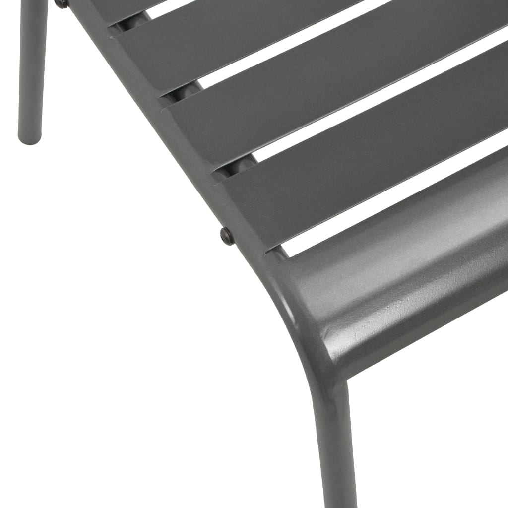 Stackable Outdoor Chairs 2 pcs Steel Grey - Industrial Style