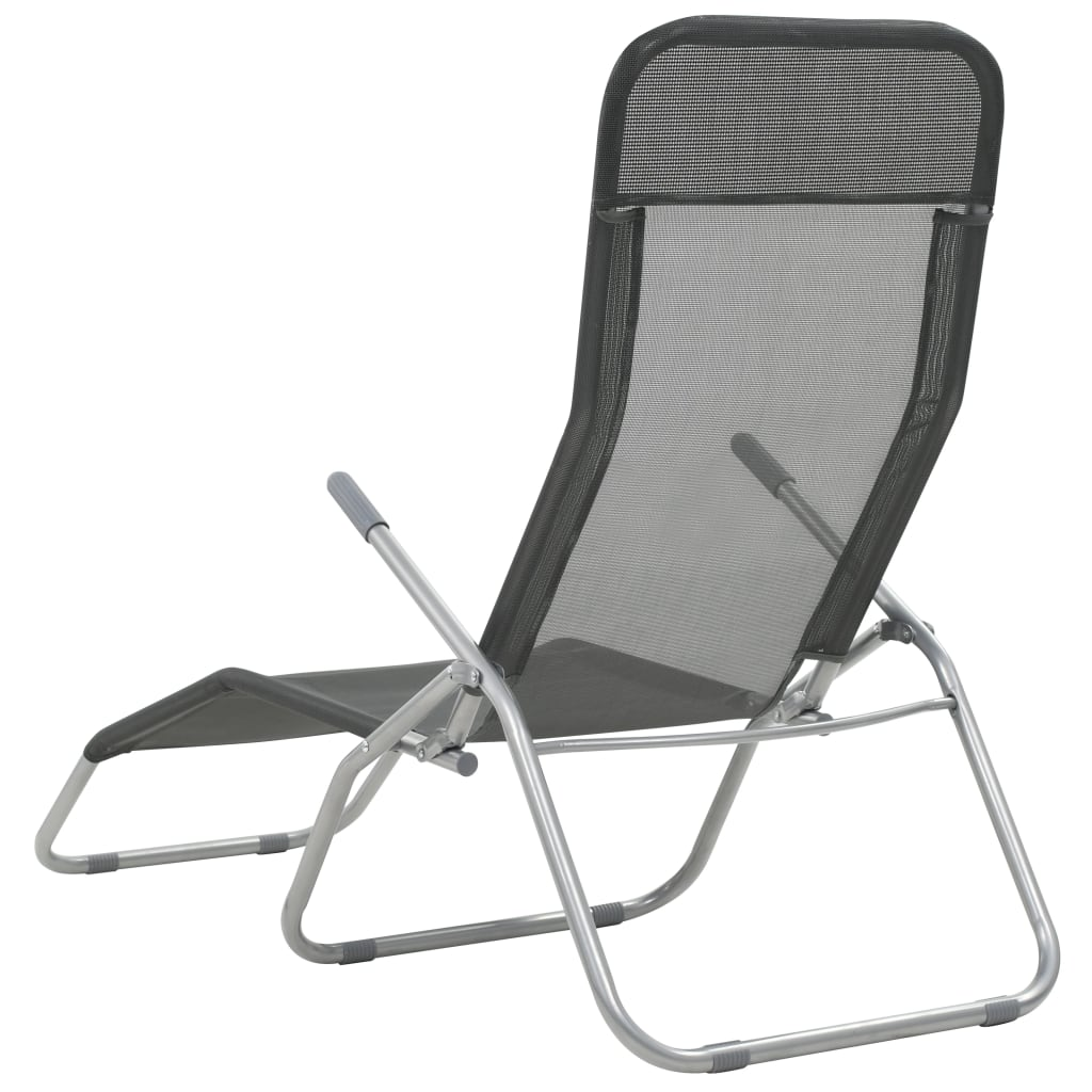 Folding Sun Loungers 2 pcs Textilene Anthracite - Comfortable and Weather Resistant