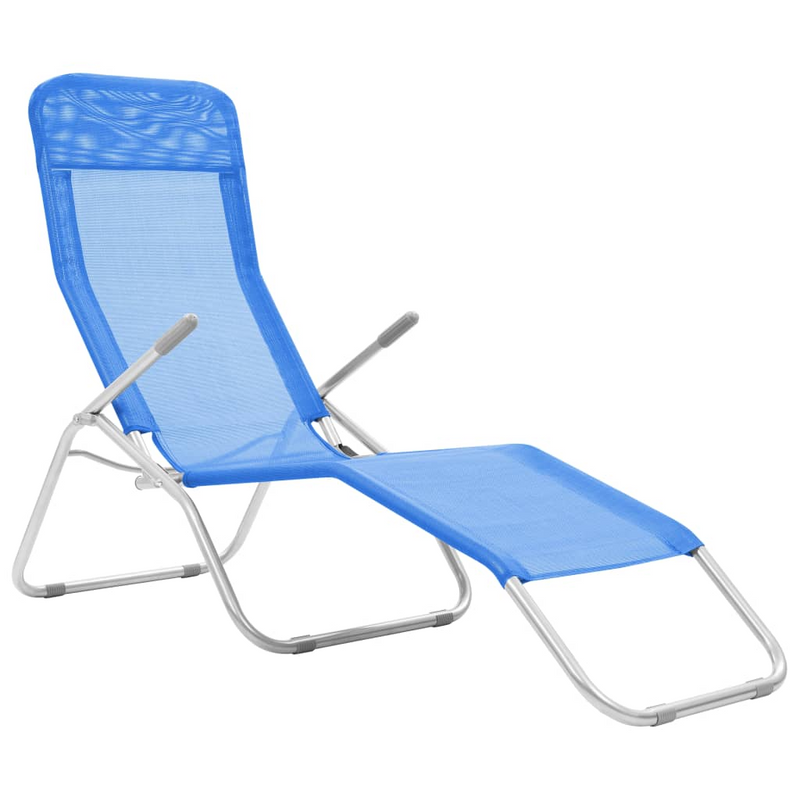 Folding Sun Loungers 2 pcs Textilene Blue - Relax in Style