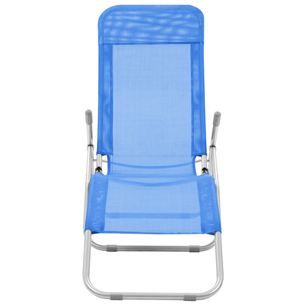 Folding Sun Loungers 2 pcs Textilene Blue - Relax in Style