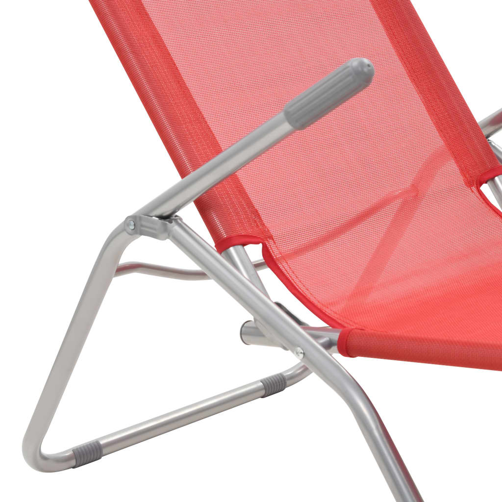 Folding Sun Loungers 2 pcs Textilene Red - Relax in Style