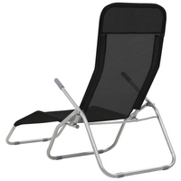 Folding Sun Loungers 2 pcs Textilene Black - Relax in Style