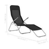 Folding Sun Loungers 2 pcs Textilene Black - Relax in Style