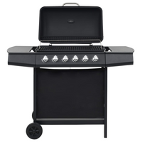 Gas BBQ Grill with 6 Cooking Zones | Steel Black