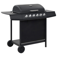 Gas BBQ Grill with 6 Cooking Zones | Steel Black