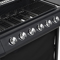 Gas BBQ Grill with 6 Cooking Zones | Steel Black