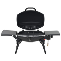 Portable Gas BBQ Grill with Cooking Zone - Black | Outdoor Cooking Made Easy