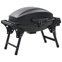 Portable Gas BBQ Grill with Cooking Zone - Black | Outdoor Cooking Made Easy