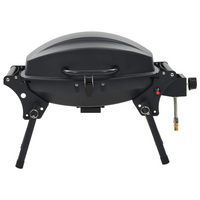 Portable Gas BBQ Grill with Cooking Zone - Black | Outdoor Cooking Made Easy