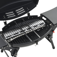 Portable Gas BBQ Grill with Cooking Zone - Black | Outdoor Cooking Made Easy