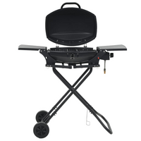 Portable Gas BBQ Grill with Cooking Zone Black - Outdoor Cooking Made Easy!