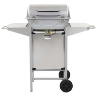 Gas BBQ Grill with 2 Cooking Zones - Silver Stainless Steel | Outdoor Cooking Feast