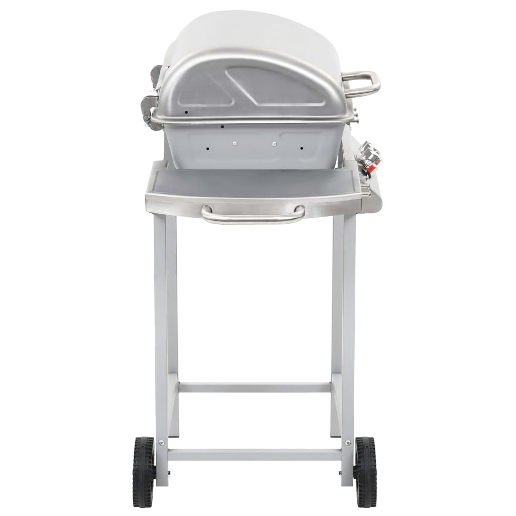 Gas BBQ Grill with 2 Cooking Zones - Silver Stainless Steel | Outdoor Cooking Feast