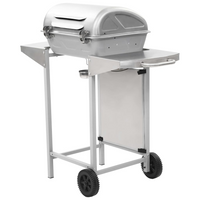 Gas BBQ Grill with 2 Cooking Zones - Silver Stainless Steel | Outdoor Cooking Feast