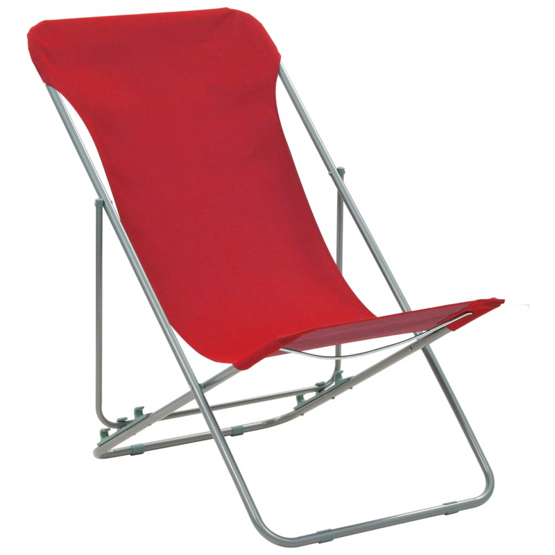 Buy vidaXL Folding Beach Chairs - Set of 2 | Steel Frame | Oxford Fabric | Red