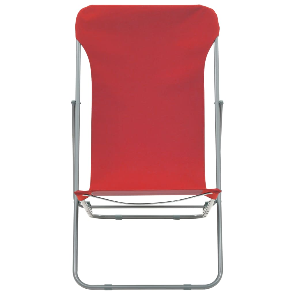 Buy vidaXL Folding Beach Chairs - Set of 2 | Steel Frame | Oxford Fabric | Red