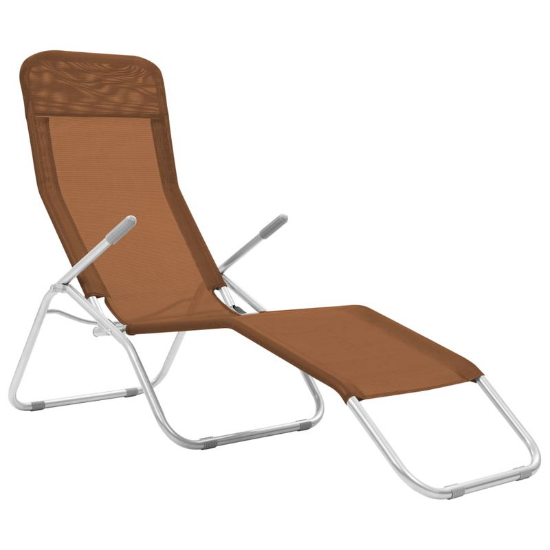 Folding Sun Loungers 2 pcs Textilene Taupe - Relax in Style