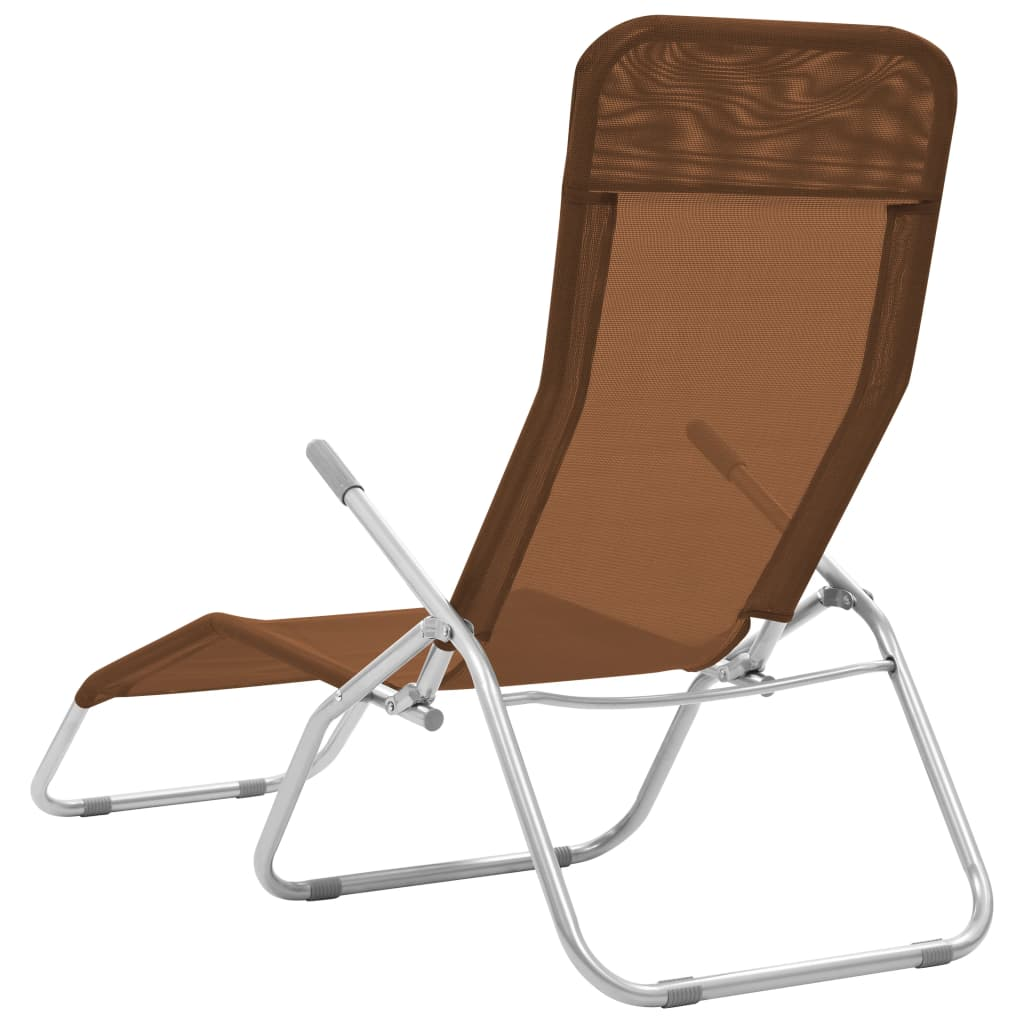 Folding Sun Loungers 2 pcs Textilene Taupe - Relax in Style