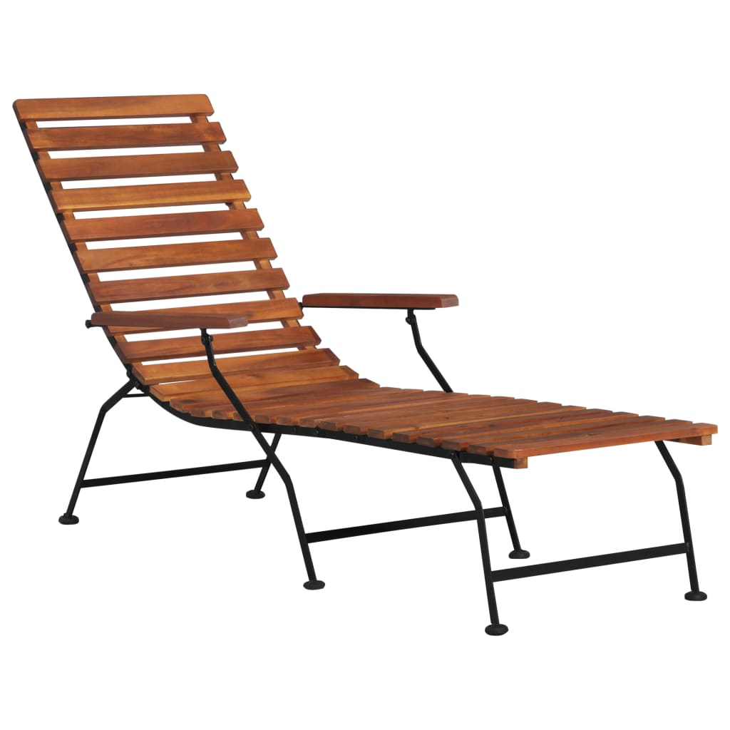 Outdoor Deck Chair Solid Acacia Wood - Premium Quality, Weather Resistant