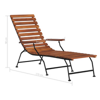 Outdoor Deck Chair Solid Acacia Wood - Premium Quality, Weather Resistant