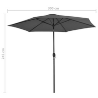 Outdoor Parasol with Metal Pole 300 cm Anthracite