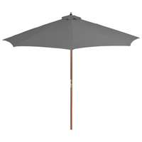 Outdoor Parasol with Wooden Pole 300 cm Anthracite - Protect Yourself from Harmful UV Rays