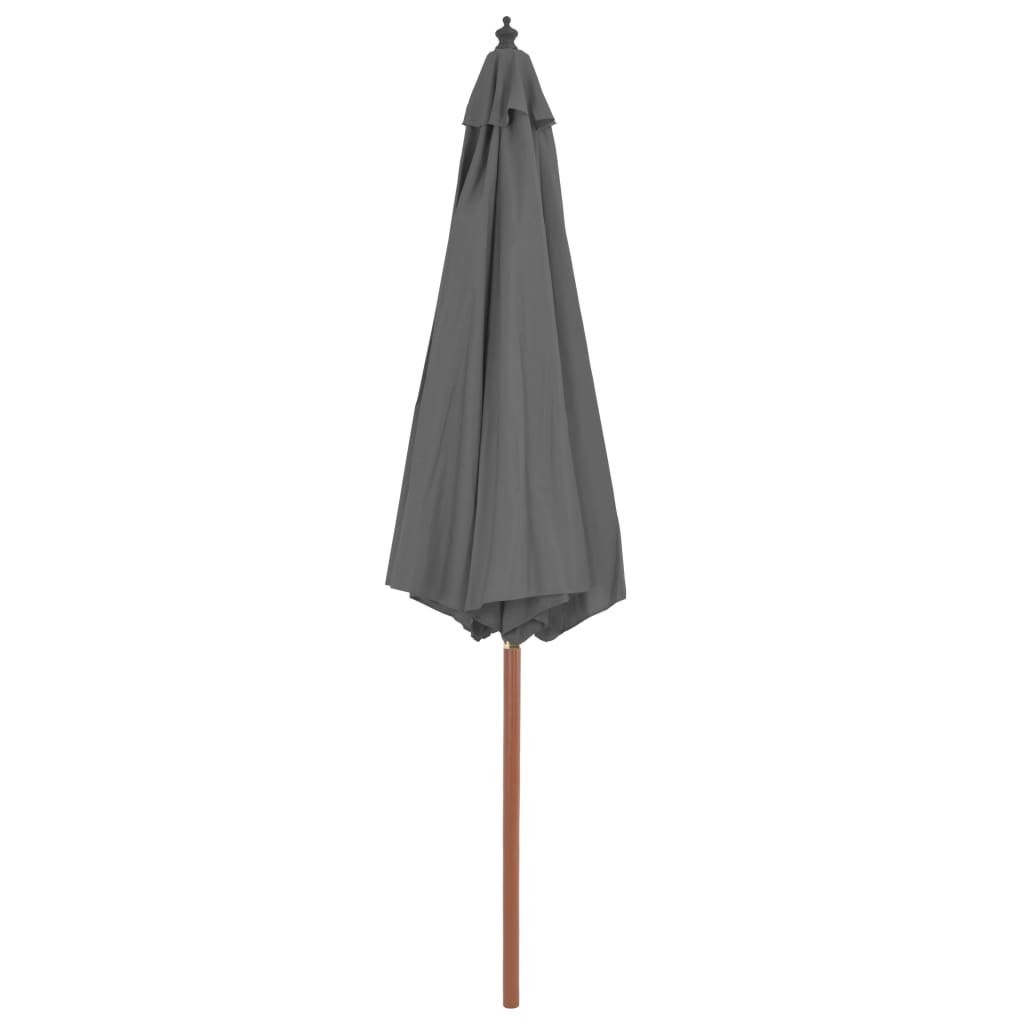 Outdoor Parasol with Wooden Pole 300 cm Anthracite - Protect Yourself from Harmful UV Rays