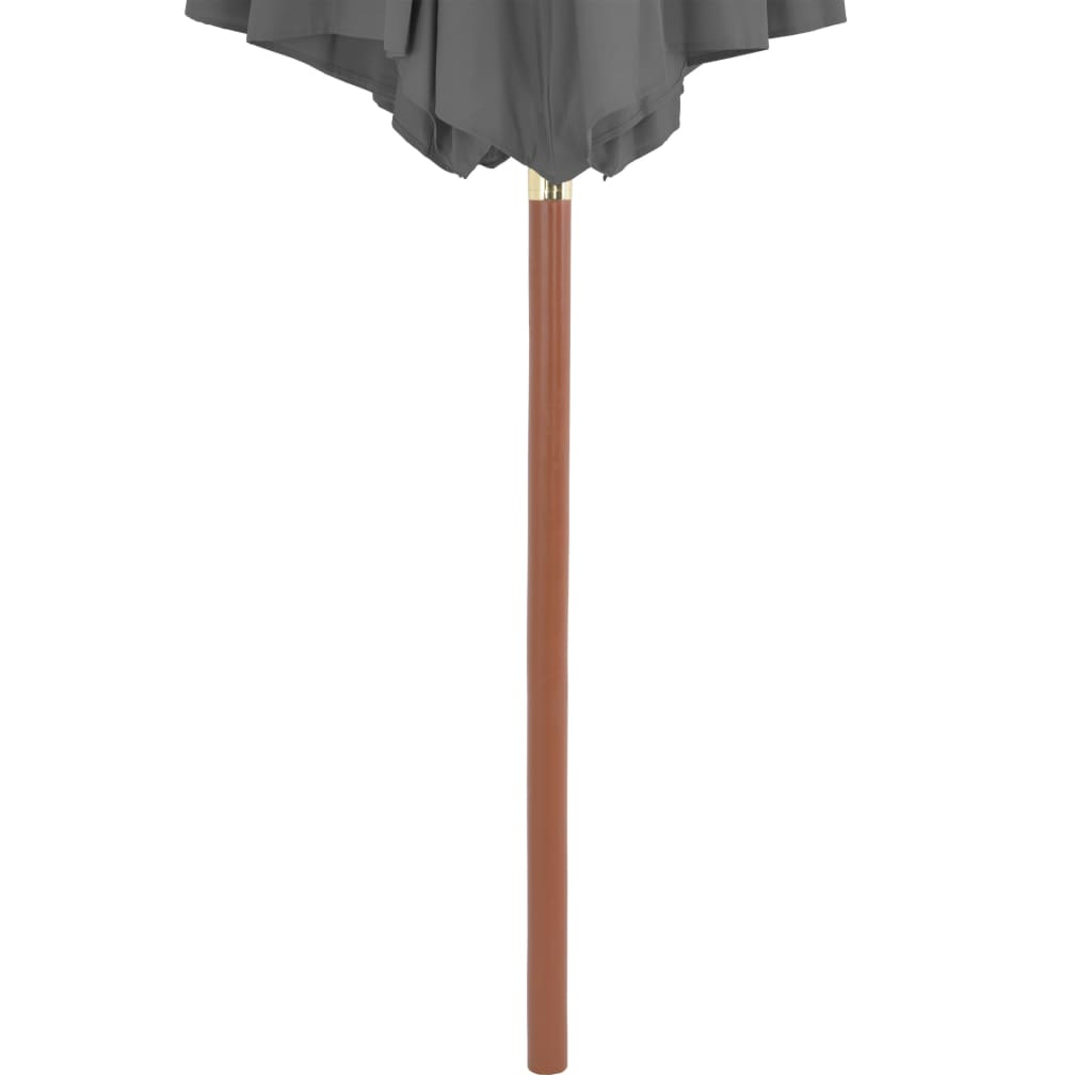 Outdoor Parasol with Wooden Pole 300 cm Anthracite - Protect Yourself from Harmful UV Rays