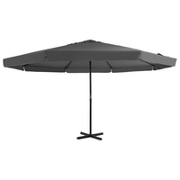 Outdoor Parasol with Aluminium Pole 500 cm Anthracite - UV Protective and Easy to Assemble