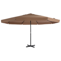 Outdoor Parasol with Aluminium Pole 500 cm Taupe - UV Protective and Easy to Clean