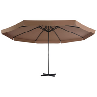 Outdoor Parasol with Aluminium Pole 500 cm Taupe - UV Protective and Easy to Clean