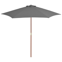 Outdoor Parasol with Wooden Pole 270 cm Anthracite - Stylish Shade and UV Protection